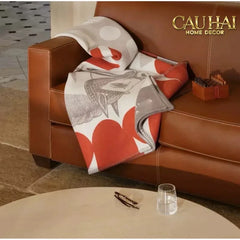 Maison Couture - Chăn Sofa Rouge l Velour Équestre Médaillon Velvet Blanket 150-CẬU HAI HOME DECOR