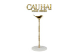 Maison Couture - Đế Giấy Lau Bếp / Giấy Ăn Bằng Đồng Đá Marble Finial Bird Paper Towel Stand 15x34-Paper Towel Stand-CẬU HAI HOME DECOR