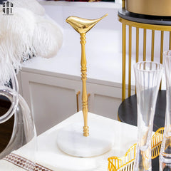 Maison Couture - Đế Giấy Lau Bếp / Giấy Ăn Bằng Đồng Đá Marble Finial Bird Paper Towel Stand 15x34-CẬU HAI HOME DECOR