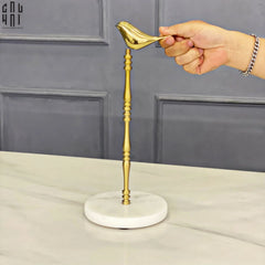 Maison Couture - Đế Giấy Lau Bếp / Giấy Ăn Bằng Đồng Đá Marble Finial Bird Paper Towel Stand 15x34-CẬU HAI HOME DECOR