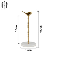 Maison Couture - Đế Giấy Lau Bếp / Giấy Ăn Bằng Đồng Đá Marble Finial Bird Paper Towel Stand 15x34-CẬU HAI HOME DECOR