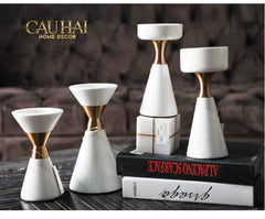 Maison Couture - Đế Nến Đá Marble - Ivory Marbre D’Or Candle Holder (Tặng Nến)-CẬU HAI HOME DECOR