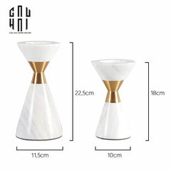 Maison Couture - Đế Nến Đá Marble - Ivory Marbre D’Or Candle Holder (Tặng Nến)-CẬU HAI HOME DECOR