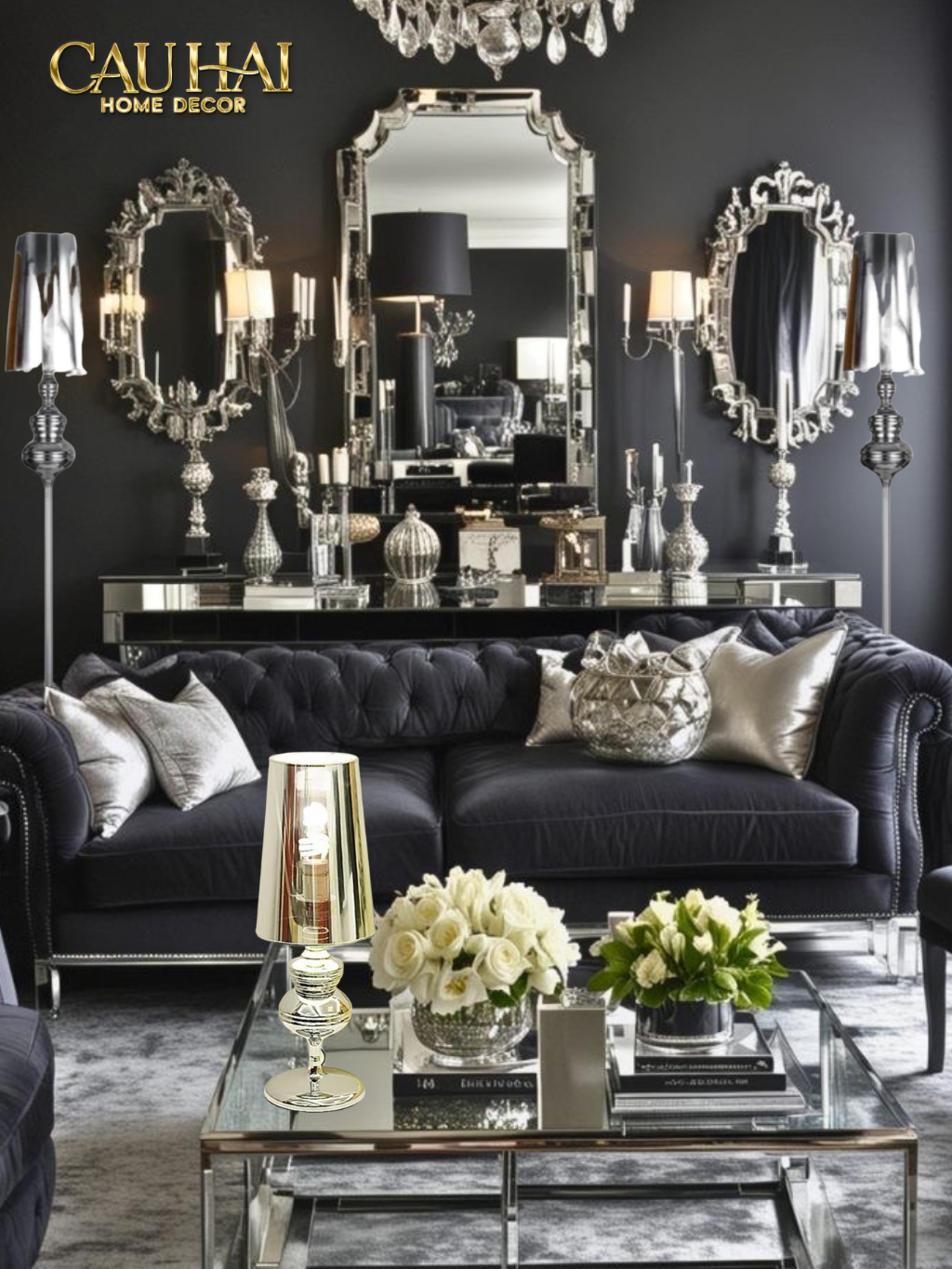 Maison Couture - Đèn Bàn Andrew Iconique Allure Métallique Gold H78-CẬU HAI HOME DECOR