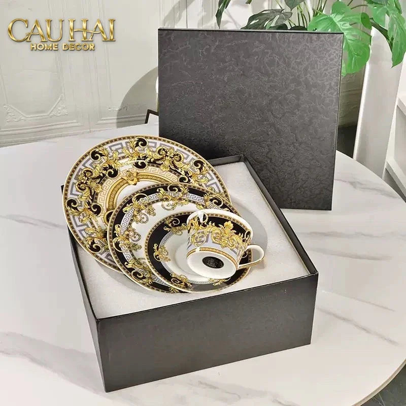 Maison Couture - Đĩa 2 Tầng Black Barocco Prestige Gala VS Étagère-CẬU HAI HOME DECOR