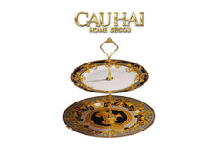 Maison Couture - Đĩa 2 Tầng Black Barocco Prestige Gala VS Étagère-CẬU HAI HOME DECOR