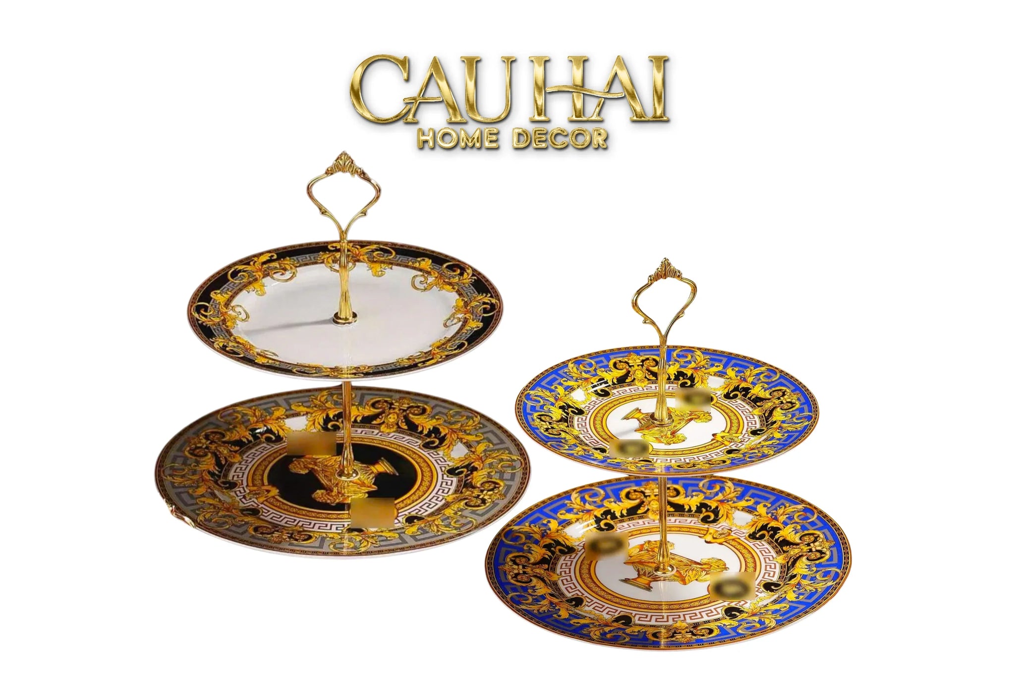 Maison Couture - Đĩa 2 Tầng Black Barocco Prestige Gala VS Étagère-CẬU HAI HOME DECOR