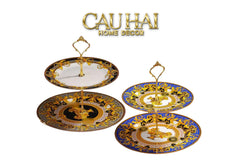 Maison Couture - Đĩa 2 Tầng Black Barocco Prestige Gala VS Étagère-CẬU HAI HOME DECOR