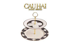 Maison Couture - Đĩa 2 Tầng Château Étagère Clover Signature – L’Atelier Rayé Deux Niveaux-CẬU HAI HOME DECOR