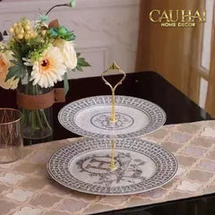 Maison Couture - Đĩa 2 Tầng Helios Étagère Mosaïque Graphique - Deux Niveaux-CẬU HAI HOME DECOR