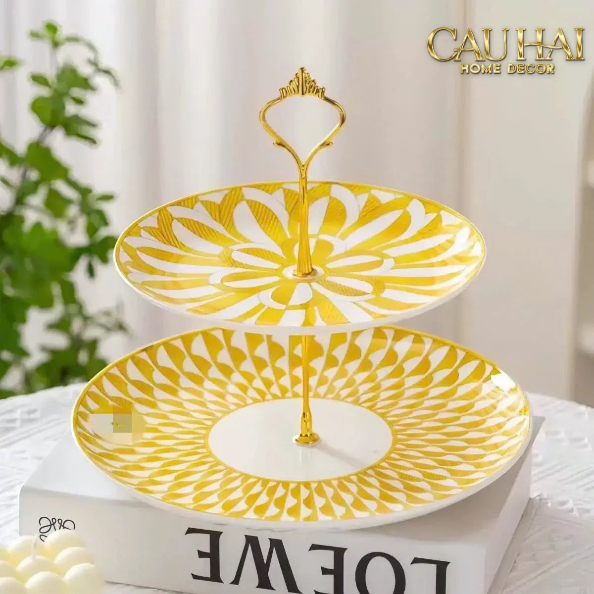 Maison Couture - Đĩa 2 Tầng Lumière Soleil Étagère 2 Niveaux-SET CHÉN DĨA-Đối tác tại Trung Quốc theo từng đơn đặt hàng-CẬU HAI HOME DECOR