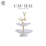 Maison Couture - Đĩa 2 Tầng Thuỷ Tinh Jardin De Luxe Étagère Ss25-SET CHÉN DĨA-CẬU HAI HOME DECOR