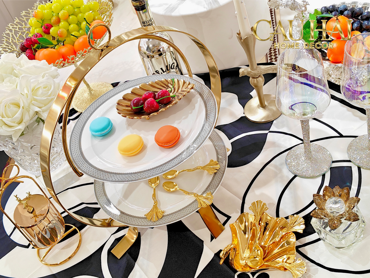 Maison Couture - Đĩa Bánh 2 Tầng Gordon Étagère 37x42-SET CHÉN DĨA-Đối tác tại Trung Quốc theo từng đơn đặt hàng-CẬU HAI HOME DECOR