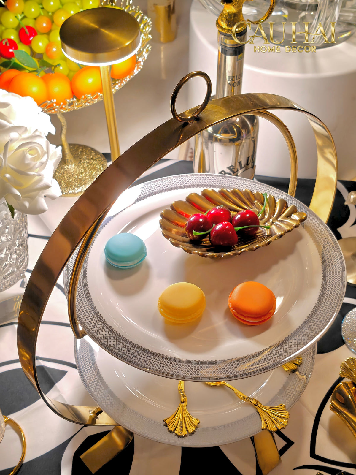 Maison Couture - Đĩa Bánh 2 Tầng Gordon Étagère 37x42-SET CHÉN DĨA-Đối tác tại Trung Quốc theo từng đơn đặt hàng-CẬU HAI HOME DECOR