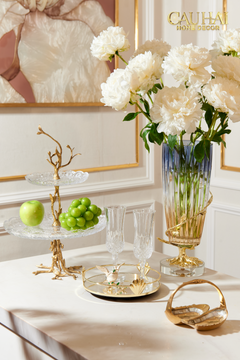 Maison Couture - Đĩa Pha Lê 2 Tầng Thân Cây Đồng Elysian Brasson Branch Indira Atelier 30x42.5-Đĩa Trái Cây-CẬU HAI HOME DECOR
