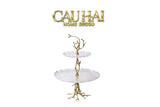 Maison Couture - Đĩa Pha Lê 2 Tầng Thân Cây Đồng Elysian Brasson Branch Indira Atelier 30x42.5-Đĩa Trái Cây-CẬU HAI HOME DECOR