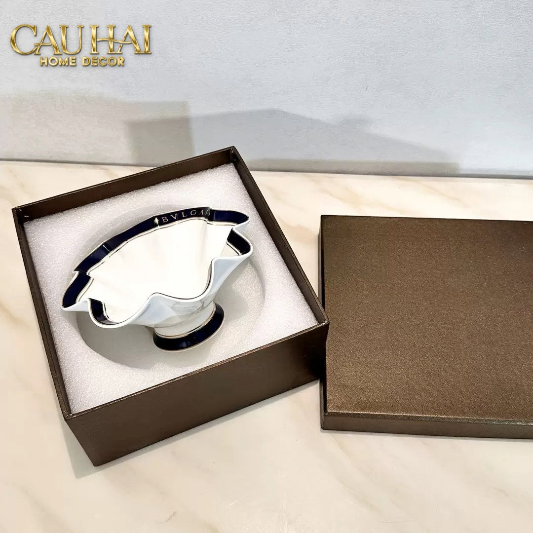 Maison Couture - Đĩa Trái Cây Belle Vie Luxe Blanc & Bleu Minuit Signature Fluid Plateau - CẬU HAI HOME DECOR