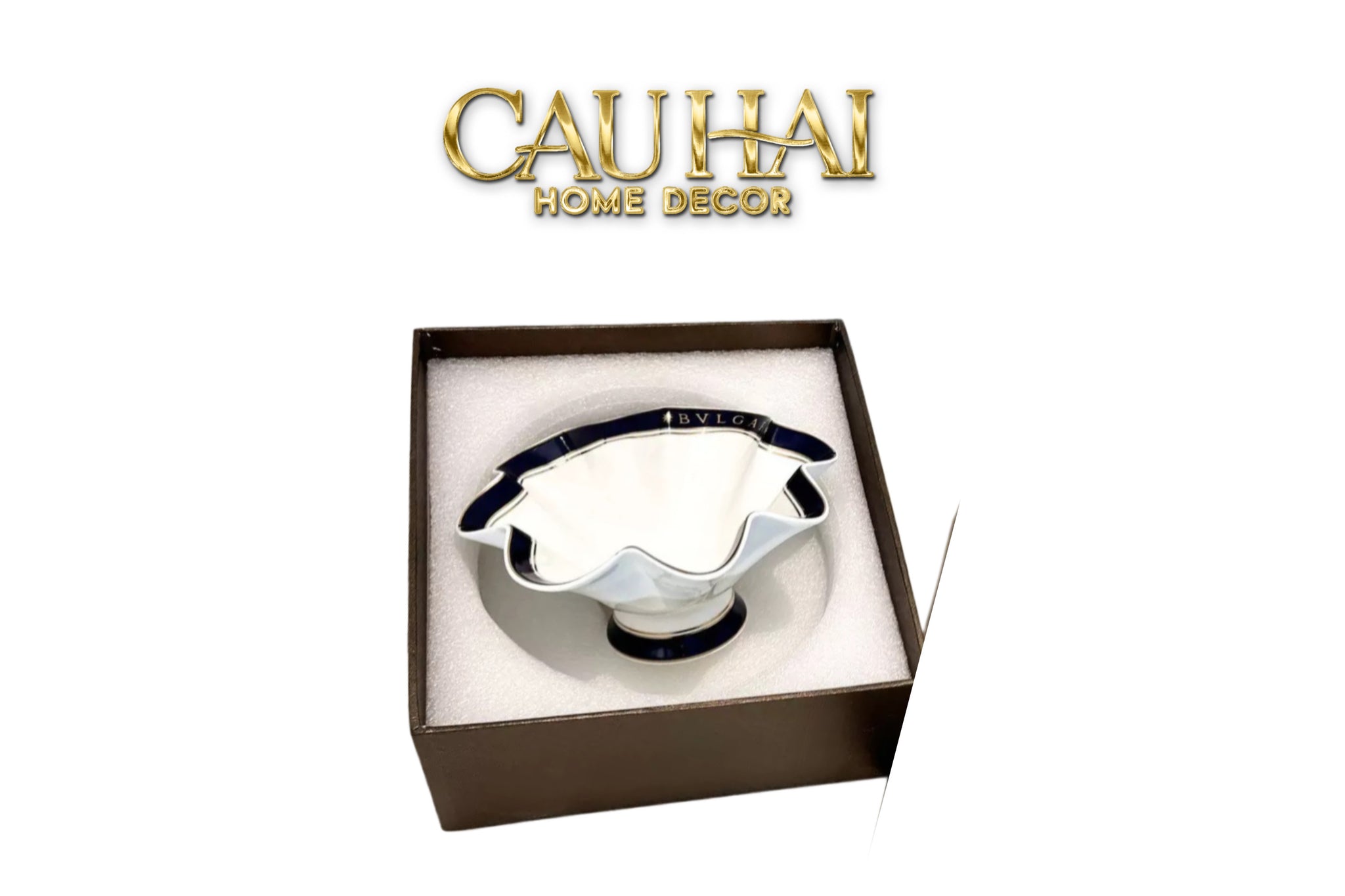 Maison Couture - Đĩa Trái Cây Belle Vie Luxe Blanc & Bleu Minuit Signature Fluid Plateau - CẬU HAI HOME DECOR