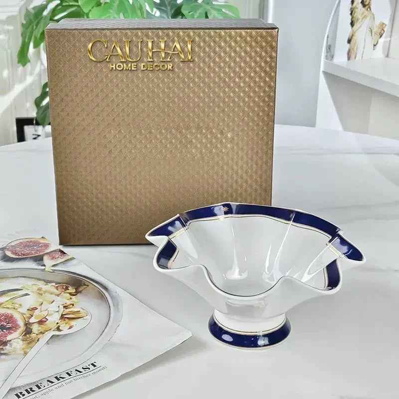 Maison Couture - Đĩa Trái Cây Belle Vie Luxe Blanc & Bleu Minuit Signature Fluid Plateau-SET CHÉN DĨA-CẬU HAI HOME DECOR