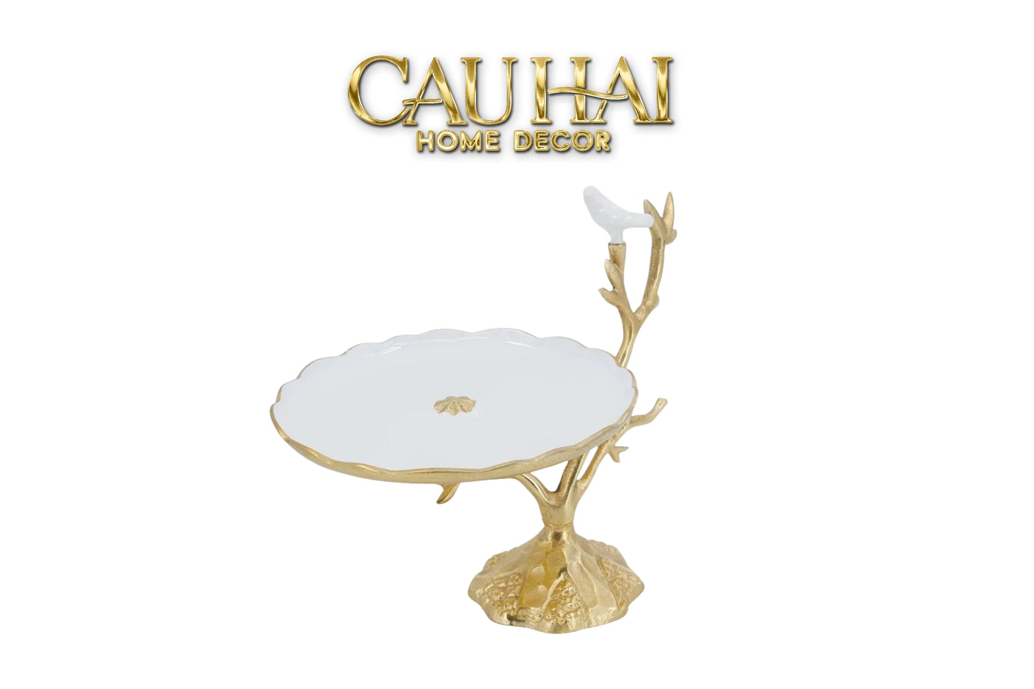 Maison Couture - Đĩa Trái Cây Đồng Brasson Branch Lumière Prestige Gala 17x28x33-CẬU HAI HOME DECOR