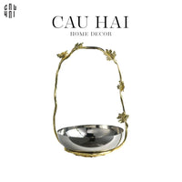 Maison Couture - Đĩa Trái Cây Elysian Platinum Canary In Bloom 22x33-CẬU HAI HOME DECOR