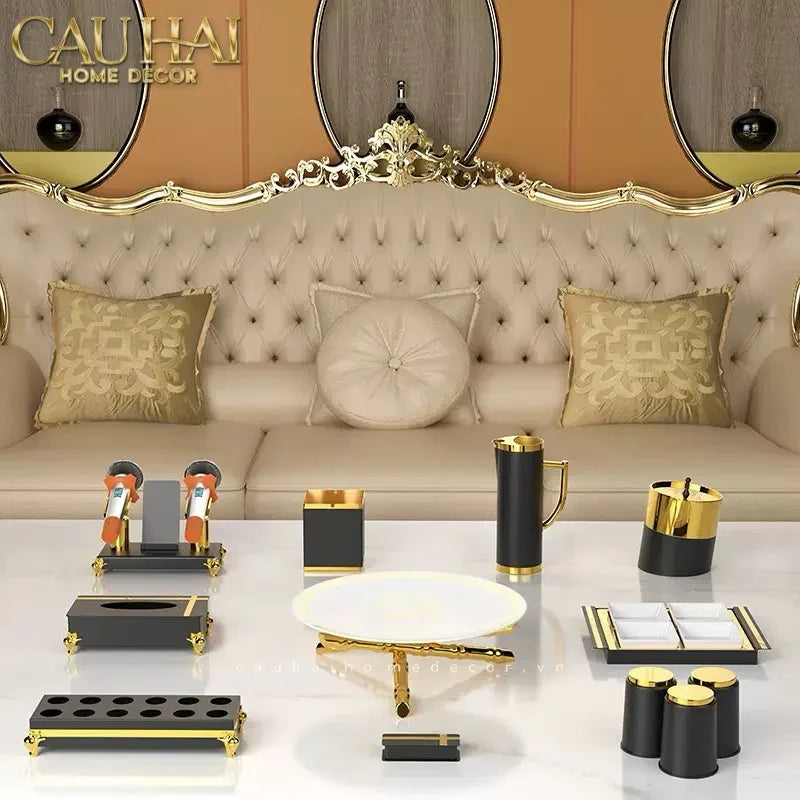 Maison Couture - Đĩa Trái Cây Khay Triptyque Golden Bamboo Decorative Trays-CẬU HAI HOME DECOR