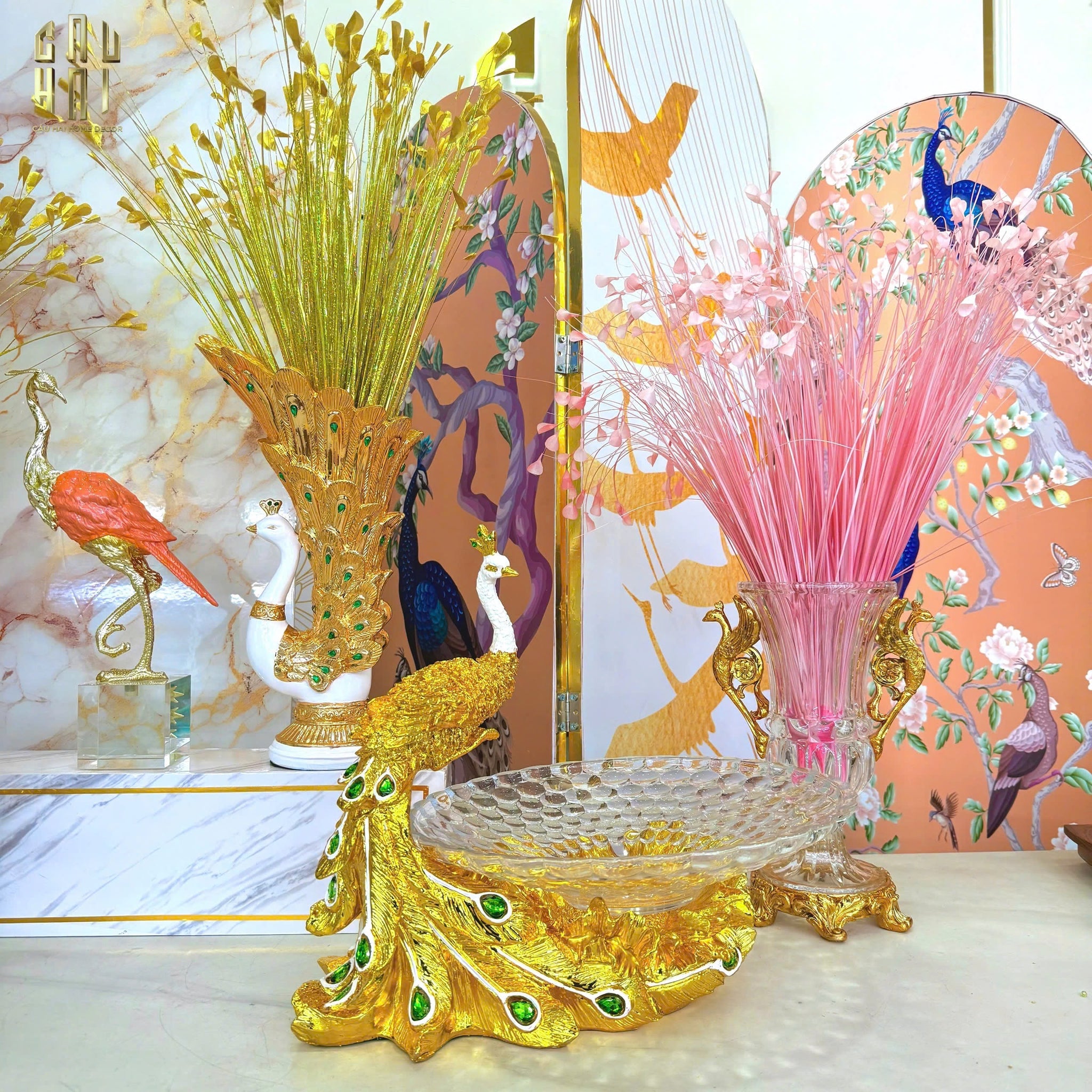 Maison Couture - Đĩa Trái Cây Khổng Tước Minh Châu Paon Jewelry Plateau - CẬU HAI HOME DECOR