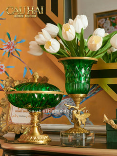 Maison Couture - Đĩa Trái Cây Pha Lê Brasson Emerald Cristalleries Fruit Bowl H24-CẬU HAI HOME DECOR