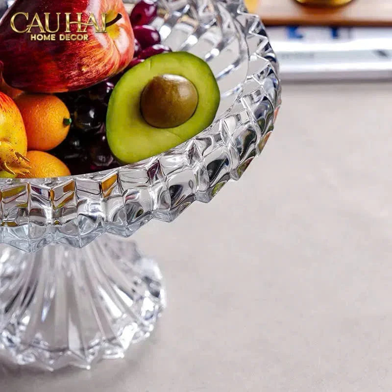 Maison Couture - Đĩa Trái Cây Pha Lê Lumière Couronne Cristalleries Fruit Bowl 22x30-CẬU HAI HOME DECOR