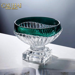 Maison Couture - Đĩa Trái Cây Pha Lê Màu Ngọc Lục Bảo Émeraude Cristalleries Fruit Bowl-CẬU HAI HOME DECOR