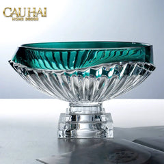 Maison Couture - Đĩa Trái Cây Pha Lê Màu Ngọc Lục Bảo Émeraude Cristalleries Fruit Bowl-CẬU HAI HOME DECOR