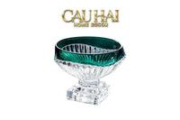 Maison Couture - Đĩa Trái Cây Pha Lê Màu Ngọc Lục Bảo Émeraude Cristalleries Fruit Bowl-CẬU HAI HOME DECOR