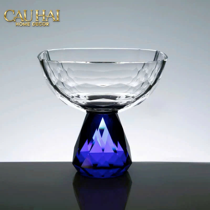 Maison Couture - Đĩa Trái Cây Pha Lê Petit Océan Sapphire - Cristalleries Objet Bowl - CẬU HAI HOME DECOR