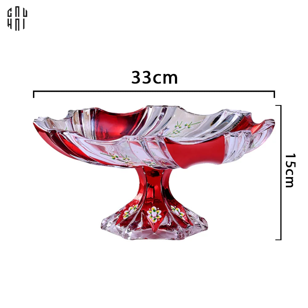 Maison Couture - Đĩa Trái Cây Pha Lê Ruby Cristalleries Crimson Peak Plateau 33x15-CẬU HAI HOME DECOR