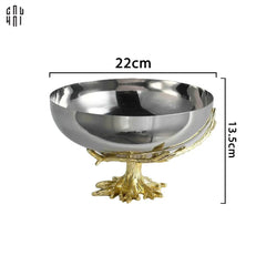 Maison Couture - Đĩa Trái Cây Platinum Regal Métallique Bowl 22x14.5-CẬU HAI HOME DECOR