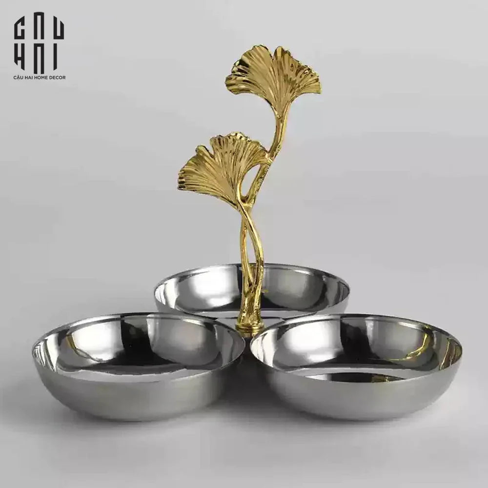 Maison Couture - Đĩa Triptyque Platinum Dou Ginkgo Decorative Disk - CẬU HAI HOME DECOR