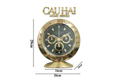 Maison Couture - Đồng Hồ Để Bàn Bản Đặc Biệt Royal Champagne Atélier Clock - Prestige Timepiece 10x16x29-CẬU HAI HOME DECOR