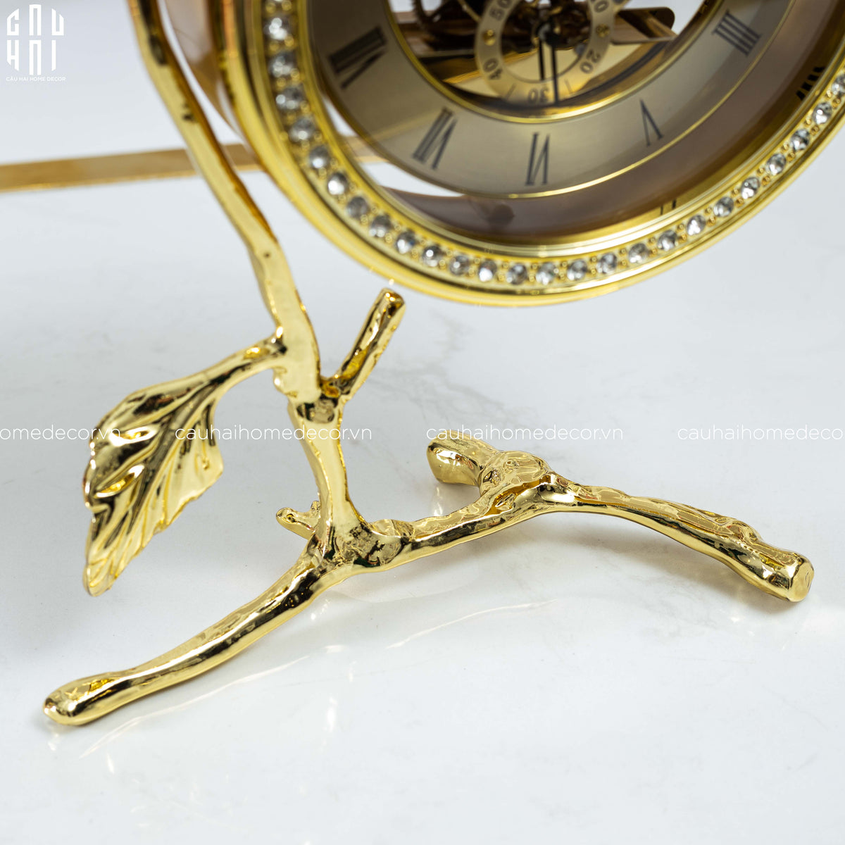 Maison Couture - Đồng Hồ Để Bàn Bằng Đồng Golden Empire Emperor Bird Of The Paradise Castle 11x22x20-Đồng hồ để bàn-CẬU HAI HOME DECOR