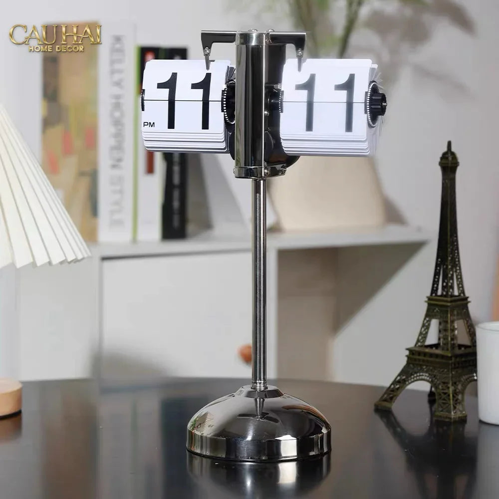 Maison Couture - Đồng Hồ Lật Chân Cao Highclass Flip Clock Retro Blanc 21x40/60-CẬU HAI HOME DECOR