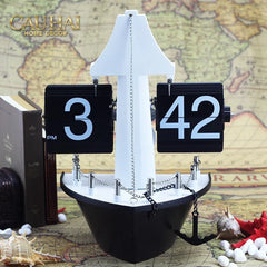 Maison Couture - Đồng Hồ Lật Retro Tàu Biển Flip Clock Cruise Ship 21x8x17-CẬU HAI HOME DECOR