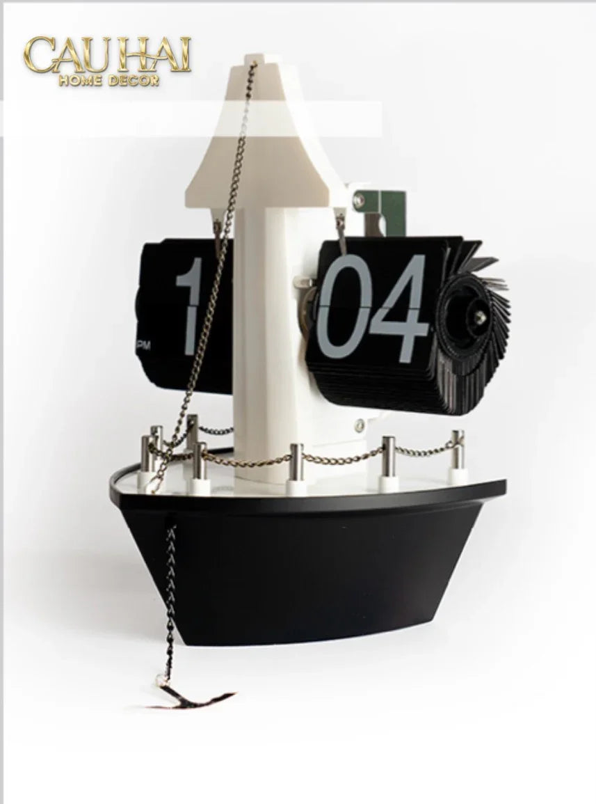 Maison Couture - Đồng Hồ Lật Retro Tàu Biển Flip Clock Cruise Ship 21x8x17-ĐỒNG HỒ-CẬU HAI HOME DECOR