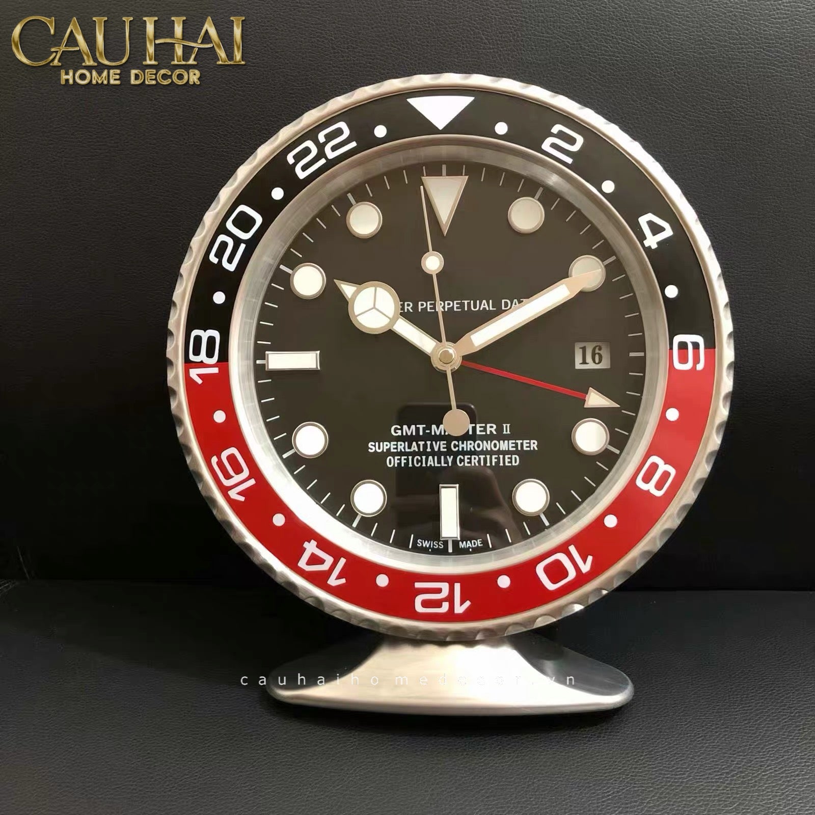 Maison Couture - Đồng Hồ Timepiece Horloge Argent Rouge Desk Clock - CẬU HAI HOME DECOR