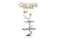 Maison Couture Elysian - Đĩa 2 Tầng Platinum Imperium Empire Deux Niveaux Étagère 33x60-CẬU HAI HOME DECOR