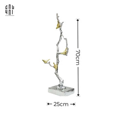 Maison Couture Elysian - Tượng Nhánh Cây Đồng Mạ Bạc Platinum Argente Imperium Jardin 25x70-CẬU HAI HOME DECOR