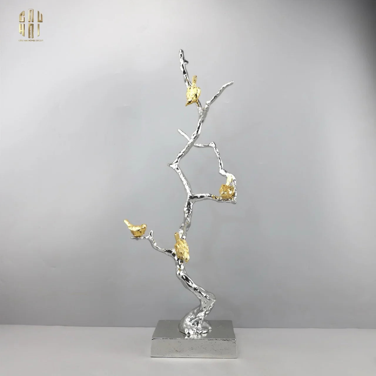 Maison Couture Elysian - Tượng Nhánh Cây Đồng Mạ Bạc Platinum Argente Imperium Jardin 25x70-CẬU HAI HOME DECOR