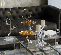 Maison Couture Elysian - Tượng Nhánh Cây Đồng Mạ Bạc Platinum Argente Imperium Jardin 25x70-CẬU HAI HOME DECOR