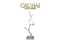 Maison Couture Elysian - Tượng Nhánh Cây Đồng Mạ Bạc Platinum Argente Imperium Jardin 25x70-CẬU HAI HOME DECOR