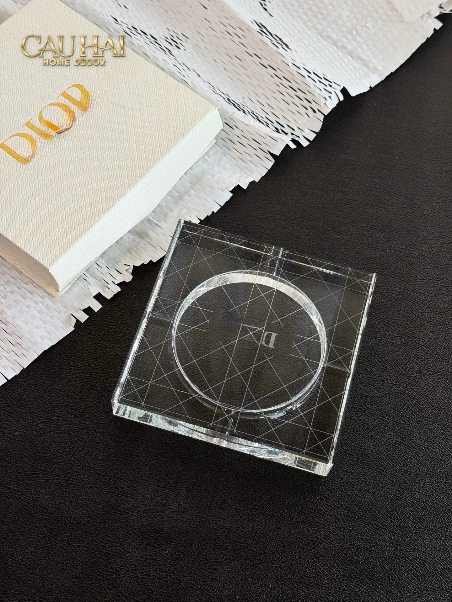 Maison Couture - Gạt Tàn Pha Lê D.O Cristalleries Ashtray Full Box Size 15-CẬU HAI HOME DECOR