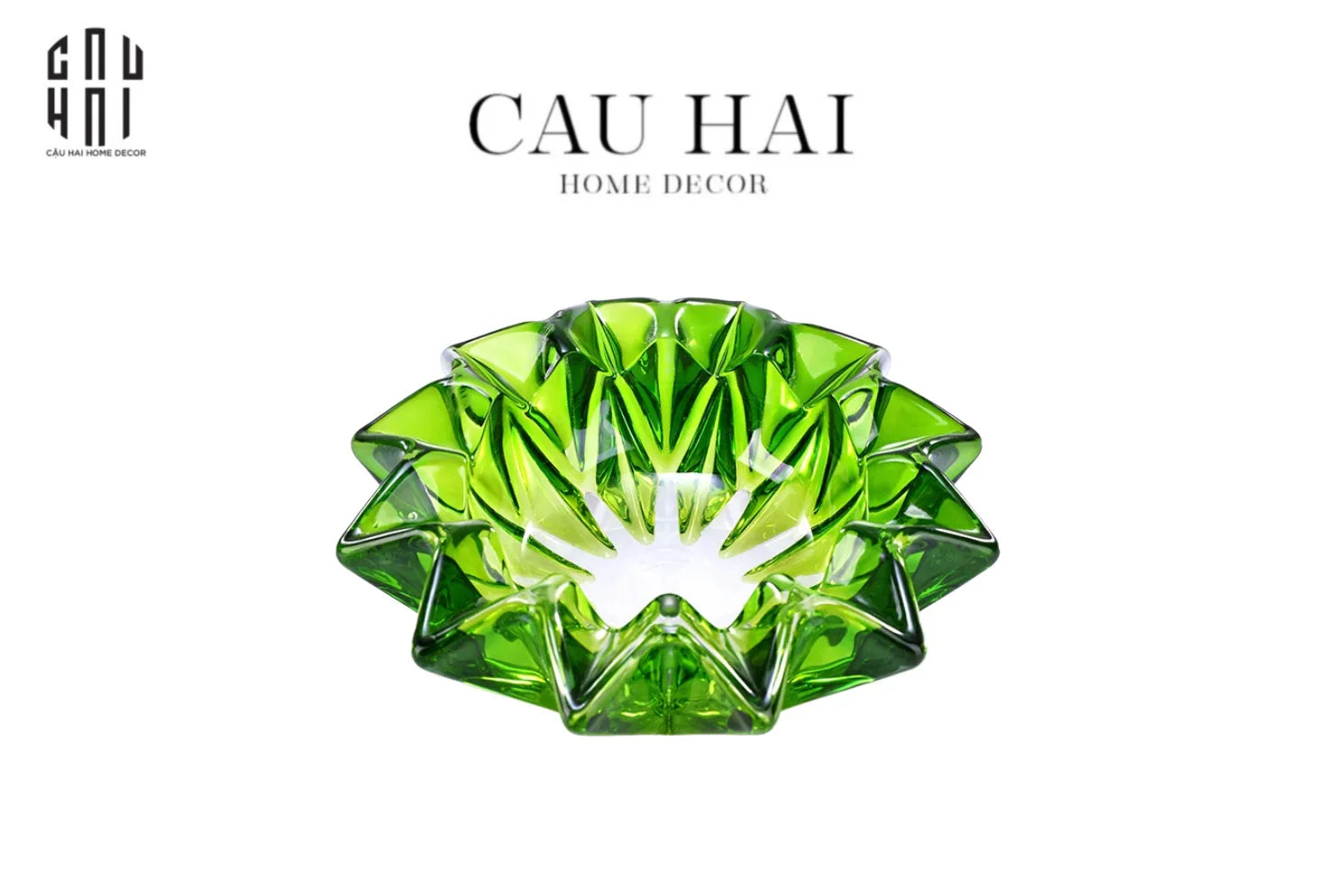 Maison Couture - Gạt Tàn Pha Lê Lục Bảo Émeraude Cristalleries Décor Ashtrays S9-CẬU HAI HOME DECOR