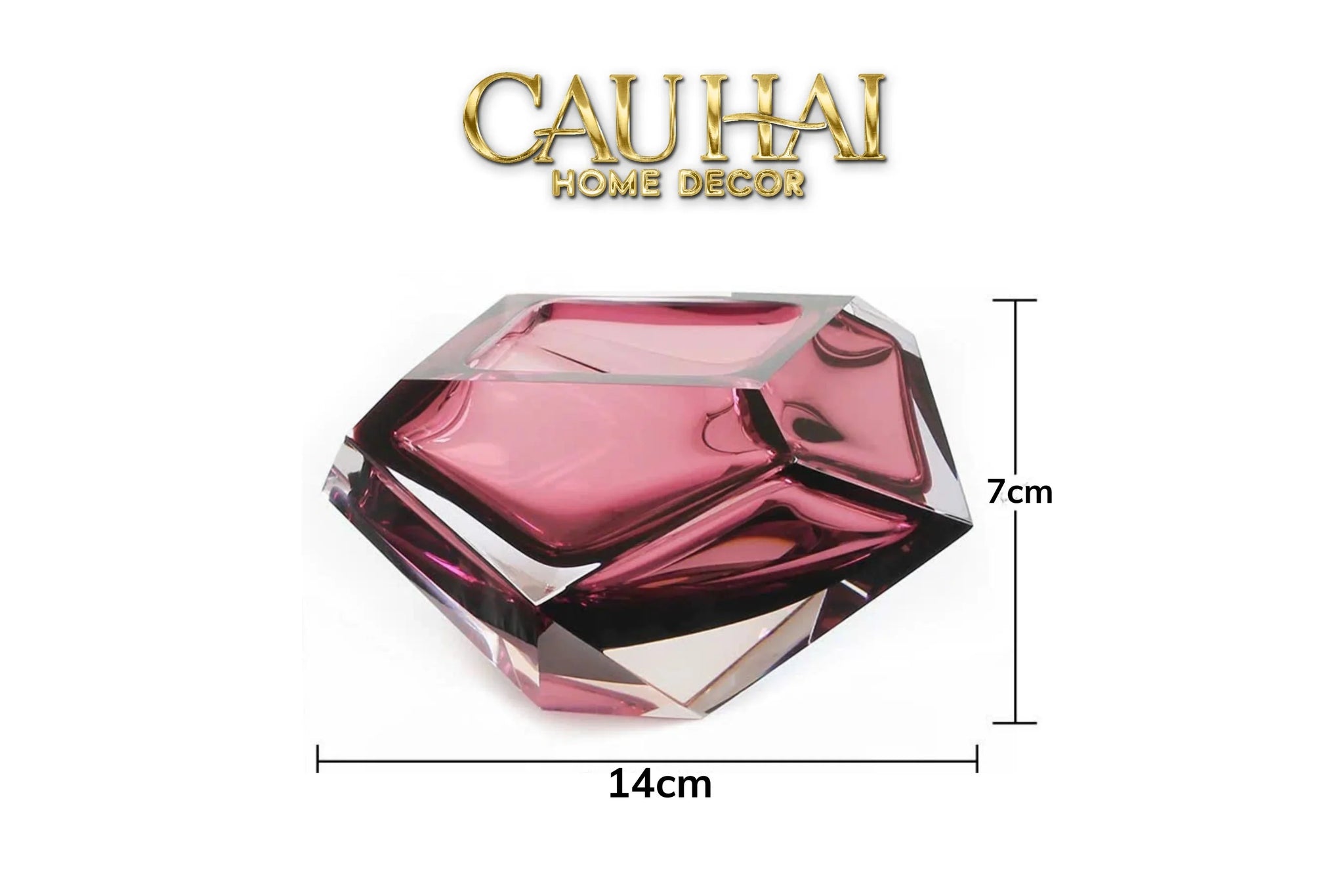 Maison Couture - Gạt Tàn Pha Lê Ruby Cristallerie Rouge Ambré Diamant Ashtray 7x14-CẬU HAI HOME DECOR